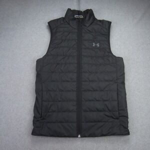 Under‎ Armour Vest Mens Small Black Storm Insulated Puffer Full Zip Pockets